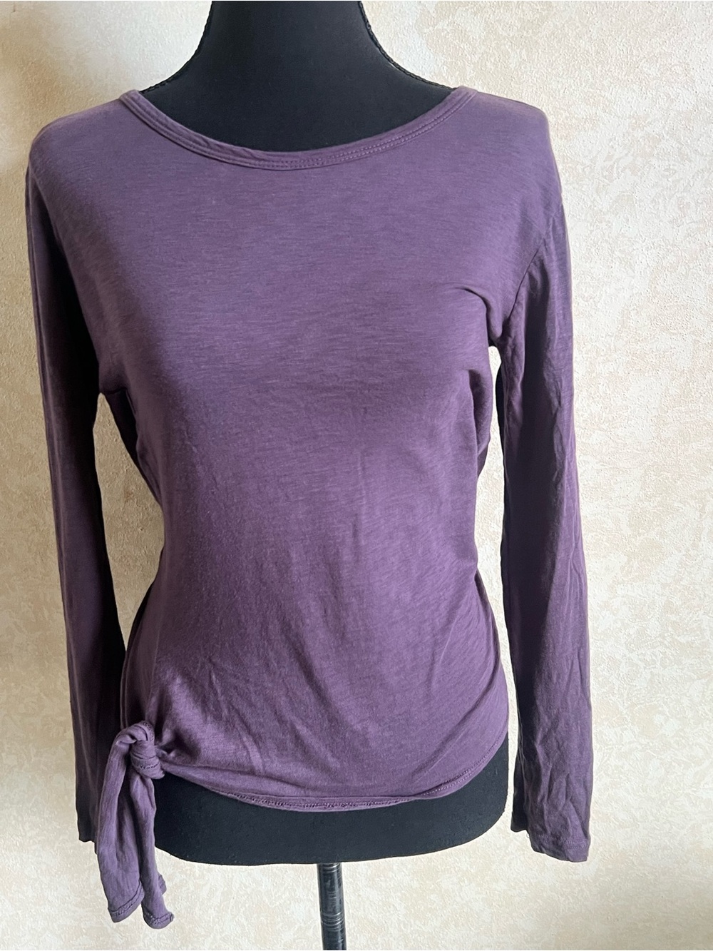 Sundry Purple Long-Sleeve Side-Tie Top